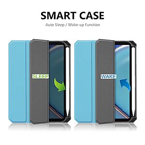 Θήκη ENKAY HAT PRINCE Tri-Fold Flip Cover για iPad mini 8.3" (2021/24) από TPU με ειδική θέση για πενάκι και ενισχυμένη εσωτερική πλάτη σε χρώμα μπλε σκούρο - Image 3