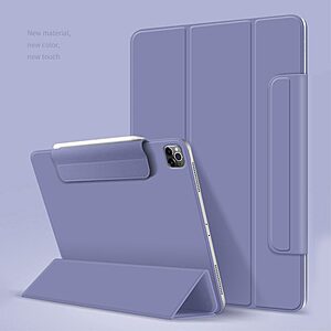 Θήκη Tri-Fold Flip Cover για iPad Pro (2018/2020/2021/2022) 12.9" με μαγνητική πλάτη και ενισχυμένο κούμπωμα σε χρώμα μαύρο - Image 3