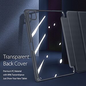 Θήκη Dux Ducis Toby Series Tri-Fold Flip Cover για iPad Pro (2018/2020/2021/2022) 12.9" με ειδική θέση για πενάκι και διάφανη ενισχυμένη πλάτη σε χρώμα μαύρο - Image 4