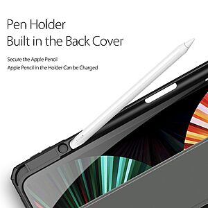 Θήκη Dux Ducis Toby Series Tri-Fold Flip Cover για iPad Pro (2018/2020/2021/2022) 12.9" με ειδική θέση για πενάκι και διάφανη ενισχυμένη πλάτη σε χρώμα μαύρο - Image 5
