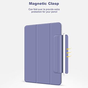 Θήκη Tri-Fold Flip Cover για iPad Pro (2018/2020/2021/2022) 12.9" με μαγνητική πλάτη και ενισχυμένο κούμπωμα σε χρώμα μπλε - Image 3
