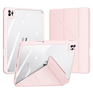 ειδική θέση για πενάκι και διάφανη ενισχυμένη πλάτη σε χρώμα ροζ