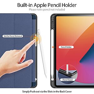 Θήκη Dux Ducis Skin Pro Series Tri-Fold Flip Cover για iPad Pro (2020/2021/2022) 11" με ειδική θέση για πενάκι και ενισχυμένη εσωτερική πλάτη σε χρώμα μπλε - Image 3