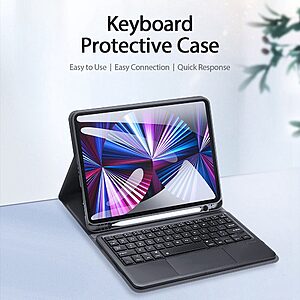 Θήκη Dux Ducis με αποσπώμενο πληκτρολόγιο Flip Cover για <strong>iPad Pro (2020/2021/2022) 11″ / iPad Air (2020/2022) 10.9″</strong> από TPU και προστατευτικό κάλυμα κάμερας σε χρώμα μαύρο - Image 4
