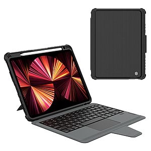 Θήκη NiLLkin Bumper Series με αποσπώμενο πληκτρολόγιο Flip Cover για iPad Pro (2020/2021/2022) 11" / iPad Air (2020/2022) 10.9" από TPU και προστατευτικό κάλυμα κάμερας σε χρώμα μαύρο