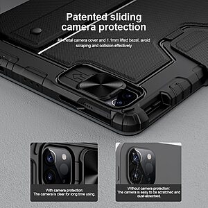 Θήκη <strong>NiLLkin Bumper Series</strong> με αποσπώμενο πληκτρολόγιο Flip Cover για iPad Pro (2020/2021/2022) 11″ / iPad Air (2020/2022) 10.9″ από TPU και προστατευτικό κάλυμα κάμερας σε χρώμα μαύρο - Image 5