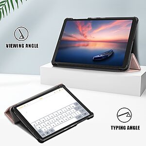 Θήκη Tri-Fold Flip Cover για Galaxy Tab A7 Lite 8.7" TPU με ενισχυμένες γωνίες σε χρώμα ροζ χρυσό - Image 4