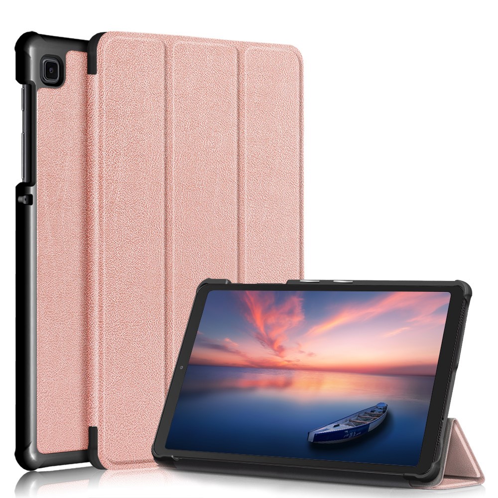 Θήκη Tri-Fold Flip Cover για Galaxy Tab A7 Lite 8.7" TPU με ενισχυμένες γωνίες σε χρώμα ροζ χρυσό