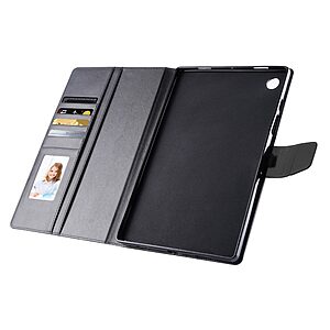Θήκη Tablet Flip Wallet δερματίνη με υποδοχές καρτών και ειδική θέση για πενάκι για Galaxy Tab A8 10.5" σε χρώμα μαύρο - Image 3