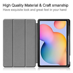 Θήκη Tri-Fold Flip Cover για Galaxy Tab S6 Lite / S6 Lite (2022) TPU με ειδική θέση για πενάκι και διπλή ενισχυμένη πλάτη σε χρώμα μαύρο - Image 5