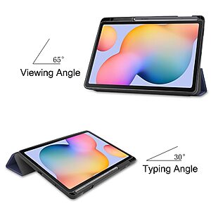 Θήκη Tri-Fold Flip Cover για Galaxy Tab S6 Lite / S6 Lite (2022) TPU με ειδική θέση για πενάκι και διπλή ενισχυμένη πλάτη σε χρώμα μπλε σκούρο - Image 3