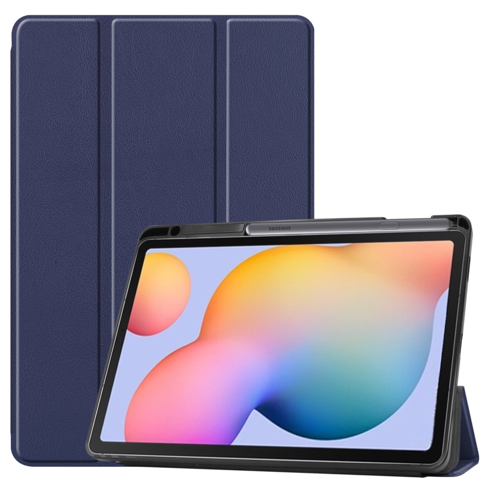 Θήκη Tri-Fold Flip Cover για Galaxy Tab S6 Lite / S6 Lite (2022) TPU με ειδική θέση για πενάκι και διπλή ενισχυμένη πλάτη σε χρώμα μπλε σκούρο