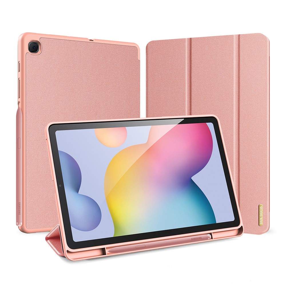 Θήκη Dux Ducis Domo Series Tri-Fold Flip Cover για Galaxy Tab S6 Lite / S6 Lite (2022) με ειδική θέση για πενάκι και ενισχυμένη εσωτερική πλάτη σε χρώμα ροζ χρυσό Θήκη Dux Ducis Domo Series Tri-Fold Flip Cover για Galaxy Tab S6 Lite / S6 Lite (2022) με ειδική θέση για πενάκι και ενισχυμένη εσωτερική πλάτη σε χρώμα ροζ χρυσό