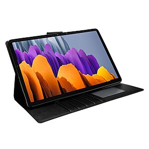 Θήκη Tablet Flip Wallet δερματίνη με υποδοχές καρτών και ειδική θέση για πενάκι για Galaxy Tab S7 Plus / S8 Plus / S7 FE 12.4" σε χρώμα μαύρο - Image 2