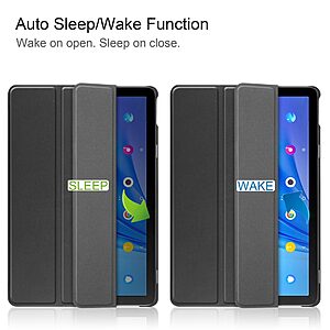 Θήκη Tri-Fold Flip Cover για TCL TAB 10s 10.1" από Πλαστικό με ενισχυμένες γωνίες σε χρώμα μαύρο - Image 5