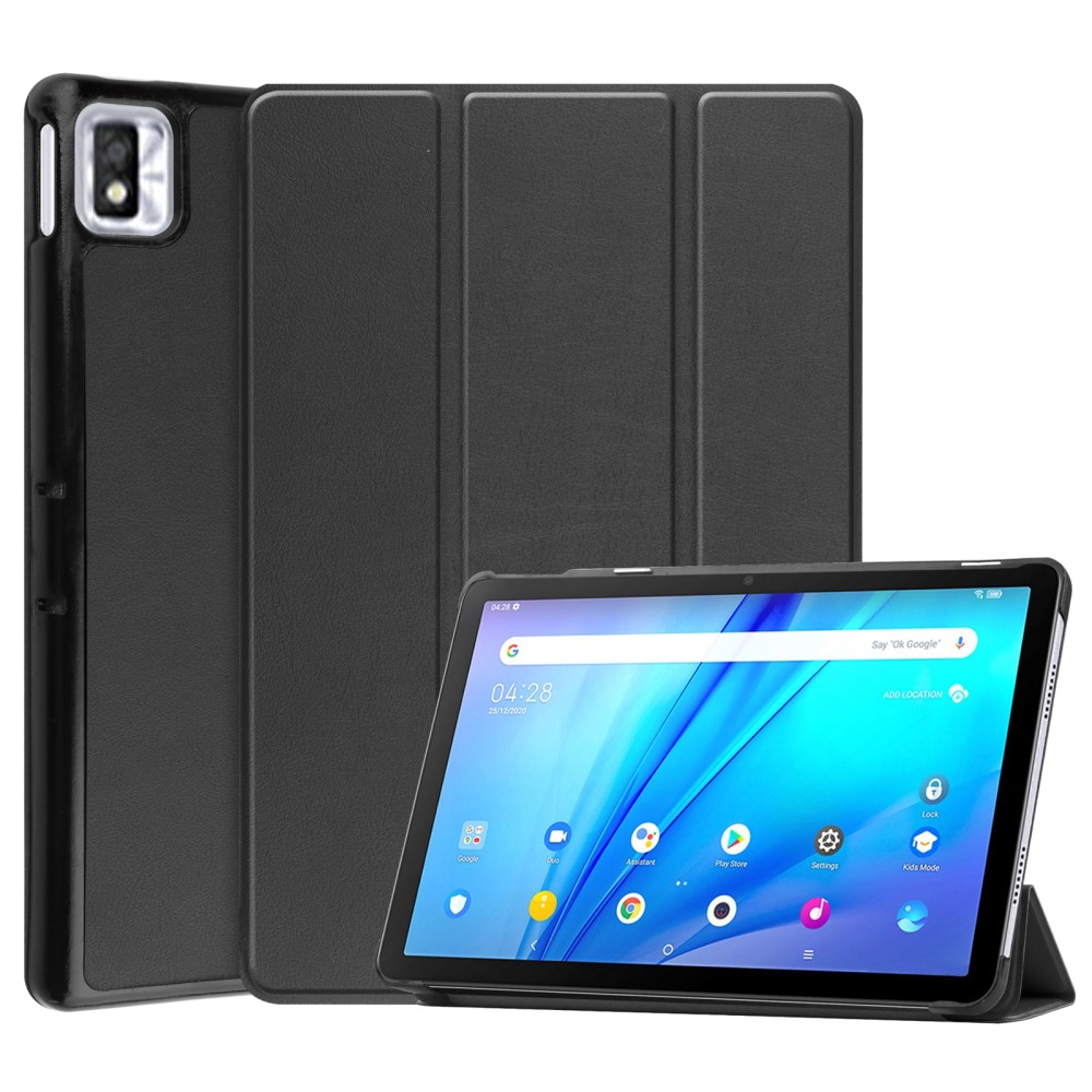 Θήκη Tri-Fold Flip Cover για TCL TAB 10s 10.1" από Πλαστικό με ενισχυμένες γωνίες σε χρώμα μαύρο