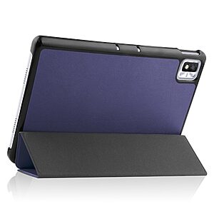 Θήκη Tri-Fold Flip Cover για TCL TAB 10s 10.1" από Πλαστικό με ενισχυμένες γωνίες σε χρώμα μπλε σκούρο - Image 4