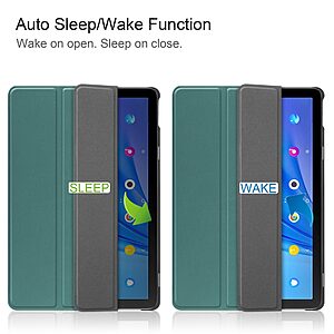 Θήκη Tri-Fold Flip Cover για TCL TAB 10s 10.1" από Πλαστικό με ενισχυμένες γωνίες σε χρώμα πράσινο - Image 5