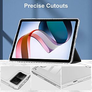 Θήκη Tri-Fold Flip Cover για Xiaomi Redmi Pad 10.61" από TPU και διάφανη ενισχυμένη πλάτη σε χρώμα μαύρο - Image 4