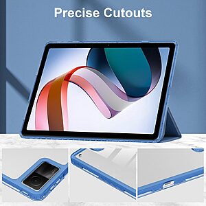 Θήκη Tri-Fold Flip Cover για Xiaomi Redmi Pad 10.61" από TPU και διάφανη ενισχυμένη πλάτη σε χρώμα γαλάζιο - Image 4