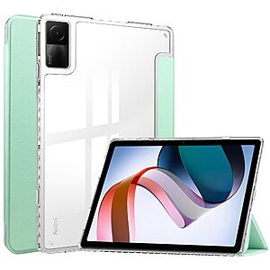 Θήκη Tri-Fold Flip Cover για Xiaomi Redmi Pad 10.61" από TPU και διάφανη ενισχυμένη πλάτη σε χρώμα πράσινο