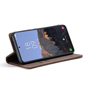 Θήκη Samsung Galaxy S23 CaseMe 013 Series Πορτοφόλι με βάση στήριξης, υποδοχές καρτών και μαγνητικό κούμπωμα από συνθετικό δέρμα και TPU καφέ σκούρο - Image 3
