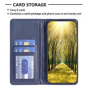 Θήκη Samsung Galaxy S23 BINFEN COLOR Rhombus Pattern Series με βάση στήριξης, υποδοχές καρτών και μαγνητικό κούμπωμα μπλε - Image 3