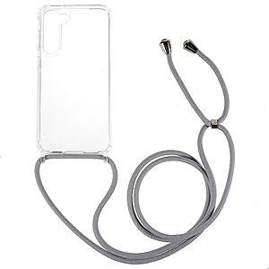 Θήκη Samsung Galaxy S23 Plus Mad Mask Hybrid Sockproof Transparent V3 πλάτη με κορδόνι από αντικραδασμικό TPU γκρι