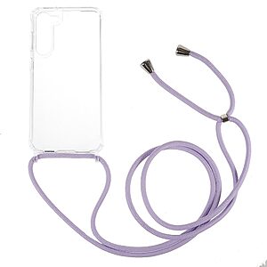 Θήκη Samsung Galaxy S23 Plus Mad Mask Hybrid Sockproof Transparent V3 πλάτη με κορδόνι από αντικραδασμικό TPU μωβ