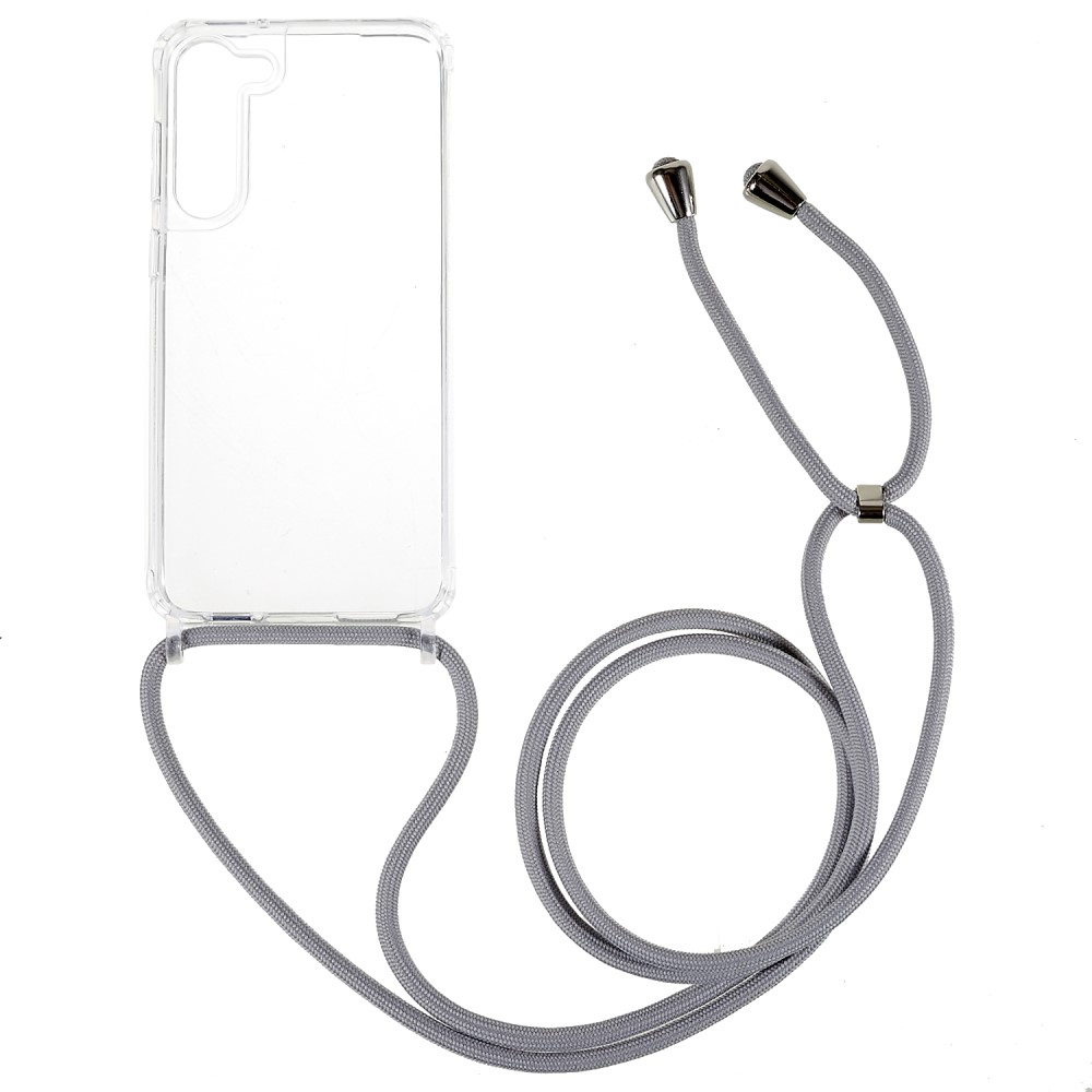 Θήκη Samsung Galaxy S23 Mad Mask Hybrid Sockproof Transparent V3 πλάτη με κορδόνι από αντικραδασμικό TPU γκρι