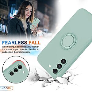 Θήκη Samsung Galaxy S23 OEM Ultra Thin Matte Premium Πλάτη με ημίσκληρο TPU και δαχτυλίδι στήριξης κυανό - Image 3