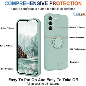 Θήκη Samsung Galaxy S23 OEM Ultra Thin Matte Premium Πλάτη με ημίσκληρο TPU και δαχτυλίδι στήριξης κυανό - Image 4