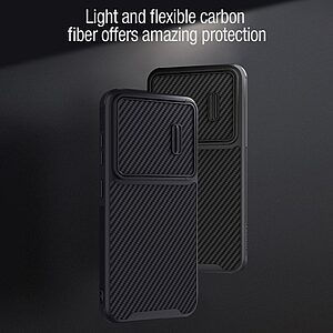 Θήκη Samsung Galaxy S23 NiLLkin Camshield Carbon Fiber Series Πλάτη με προστασία για την κάμερα από σκλήρό Premium TPU μαύρο - Image 4