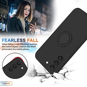 Θήκη Samsung Galaxy S23 OEM Ultra Thin Matte Premium Πλάτη με ημίσκληρο TPU και δαχτυλίδι στήριξης μαύρο - Image 3