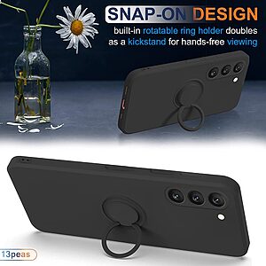 Θήκη Samsung Galaxy S23 OEM Ultra Thin Matte Premium Πλάτη με ημίσκληρο TPU και δαχτυλίδι στήριξης μαύρο - Image 5