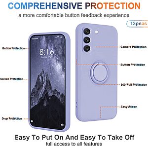 Θήκη Samsung Galaxy S23 OEM Ultra Thin Matte Premium Πλάτη με ημίσκληρο TPU και δαχτυλίδι στήριξης μωβ - Image 4