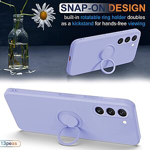 Θήκη Samsung Galaxy S23 OEM Ultra Thin Matte Premium Πλάτη με ημίσκληρο TPU και δαχτυλίδι στήριξης μωβ - Image 5