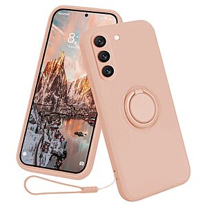 Θήκη Samsung Galaxy S23 OEM Ultra Thin Matte Premium Πλάτη με ημίσκληρο TPU και δαχτυλίδι στήριξης ροζ