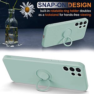 Θήκη Samsung Galaxy S23 Ultra OEM Ultra Thin Matte Premium Πλάτη με ημίσκληρο TPU και δαχτυλίδι στήριξης κυανό - Image 3