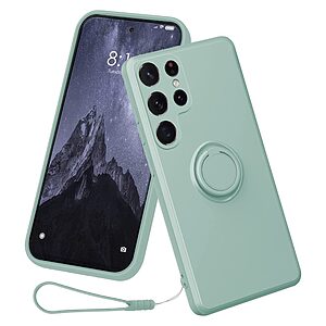 Θήκη Samsung Galaxy S23 Ultra OEM Ultra Thin Matte Premium Πλάτη με ημίσκληρο TPU και δαχτυλίδι στήριξης κυανό