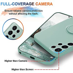 Θήκη Samsung Galaxy S23 Ultra OEM Ultra Thin Matte Premium Πλάτη με ημίσκληρο TPU και δαχτυλίδι στήριξης κυανό - Image 4