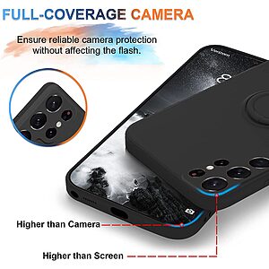 Θήκη Samsung Galaxy S23 Ultra OEM Ultra Thin Matte Premium Πλάτη με ημίσκληρο TPU και δαχτυλίδι στήριξης μαύρο - Image 4