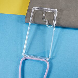 Θήκη Samsung Galaxy S23 Ultra Mad Mask Hybrid Sockproof Transparent V3 πλάτη με κορδόνι από αντικραδασμικό TPU μωβ - Image 4
