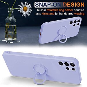 Θήκη Samsung Galaxy S23 Ultra OEM Ultra Thin Matte Premium Πλάτη με ημίσκληρο TPU και δαχτυλίδι στήριξης μωβ - Image 3