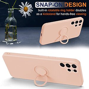 Θήκη Samsung Galaxy S23 Ultra OEM Ultra Thin Matte Premium Πλάτη με ημίσκληρο TPU και δαχτυλίδι στήριξης ροζ - Image 3