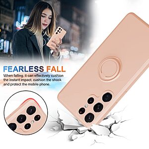 Θήκη Samsung Galaxy S23 Ultra OEM Ultra Thin Matte Premium Πλάτη με ημίσκληρο TPU και δαχτυλίδι στήριξης ροζ - Image 4