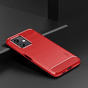 Θήκη Xiaomi Redmi Note 12 5G / Poco X5 5G MOFI Brushed V2 TPU Carbon Πλάτη κόκκινο - Image 3
