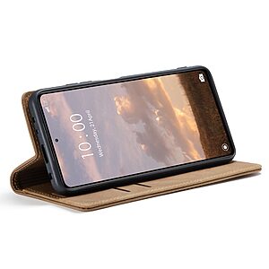 Θήκη Xiaomi Redmi Note 12 Pro 5G / Poco X5 Pro 5G CaseMe 013 Series Πορτοφόλι με βάση στήριξης, υποδοχές καρτών και μαγνητικό κούμπωμα από συνθετικό δέρμα και TPU καφέ - Image 3