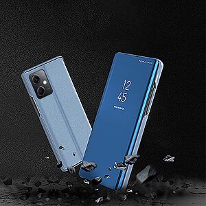 Θήκη Xiaomi Redmi Note 12 Pro 5G / Poco X5 Pro 5G OEM Mirror Surface View Stand Case Cover Flip Window ασημί - Image 4