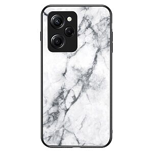 Θήκη Xiaomi Poco X5 Pro 5G OEM σχέδιο Marble με Πλάτη Tempered Glass TPU λευκό